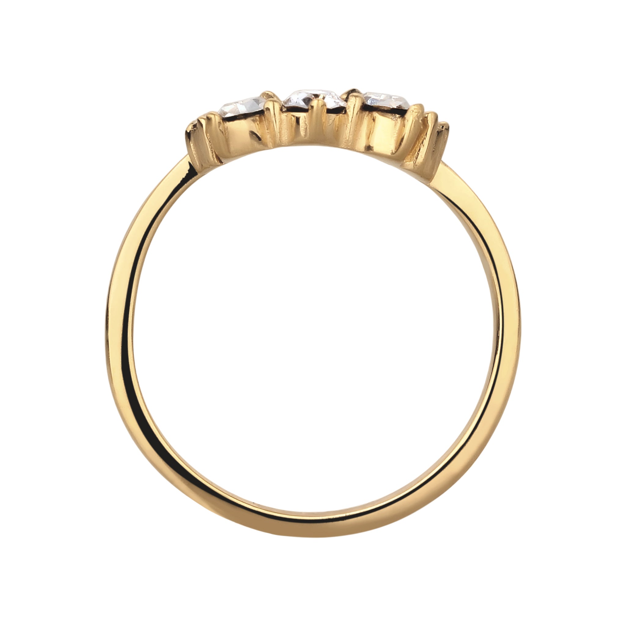 Gold Cincin Perhiasan Perak 925 Wanita Sparkling Crystals White Gold Plated