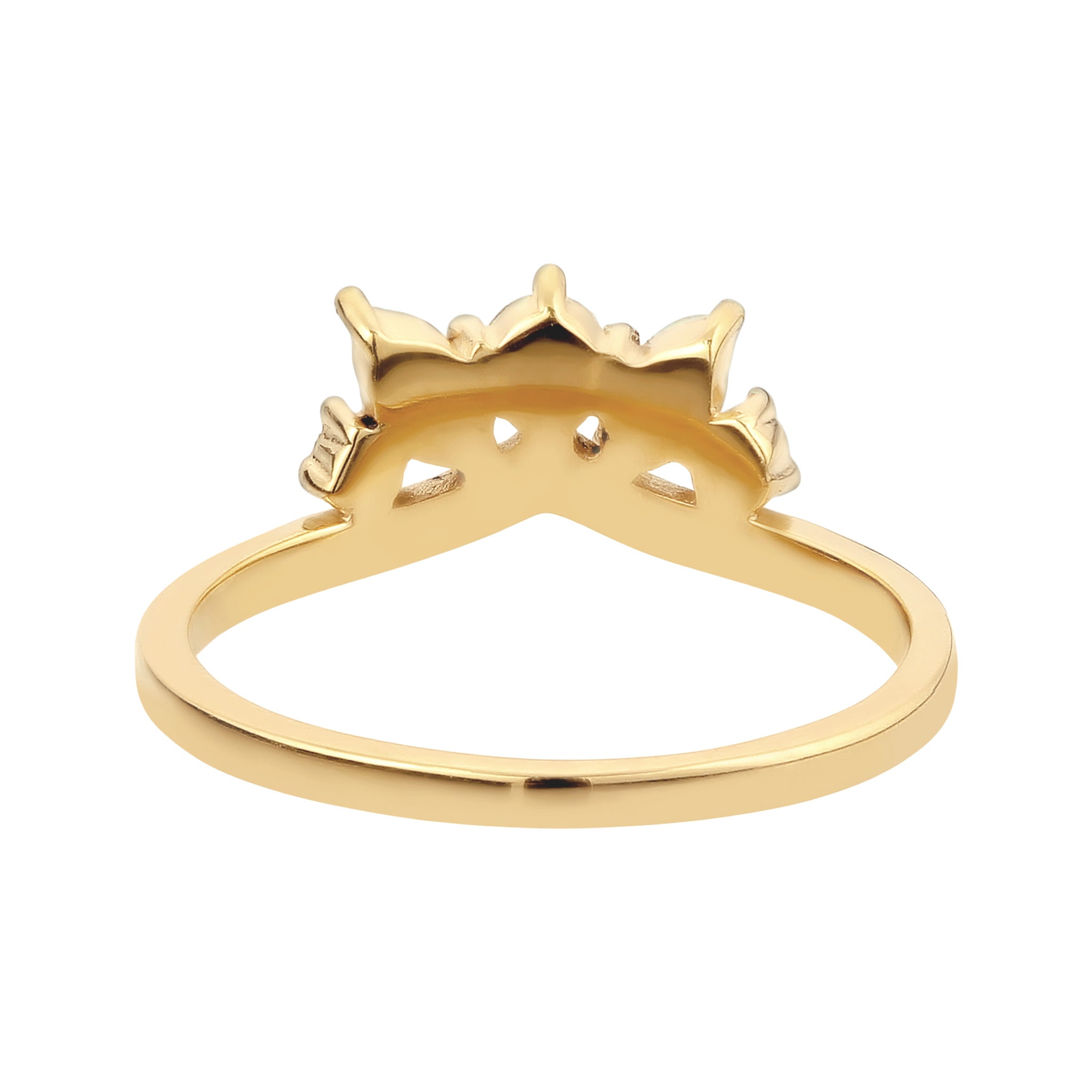 Gold Cincin Perhiasan Perak 925 Wanita Sparkling Crystals White Gold Plated