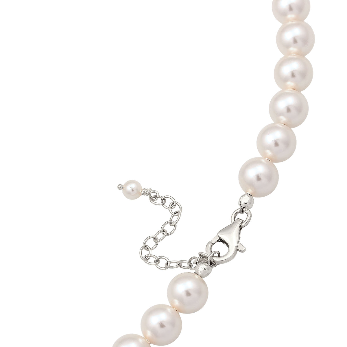 Pearl Strand Drop Necklace 925 Silver Dark Blue – Embellished with Pearls and Crystals by Swarovski®