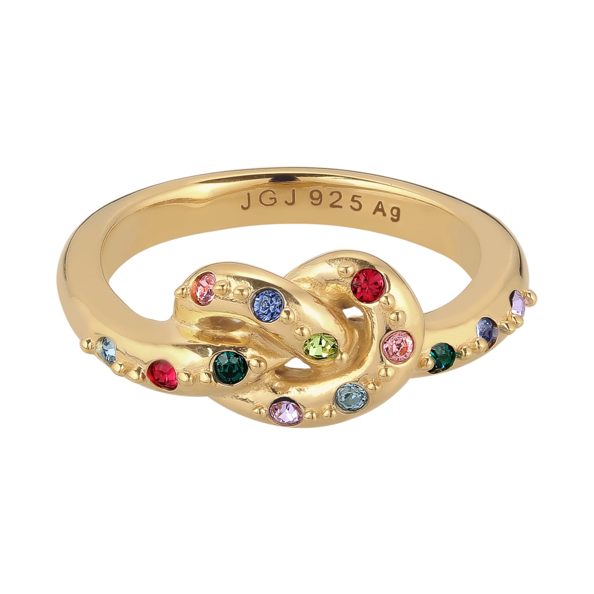 Gold Cincin Perhiasan Perak 925 Wanita Multicolor Swarovski® Crystals Gold Plated
