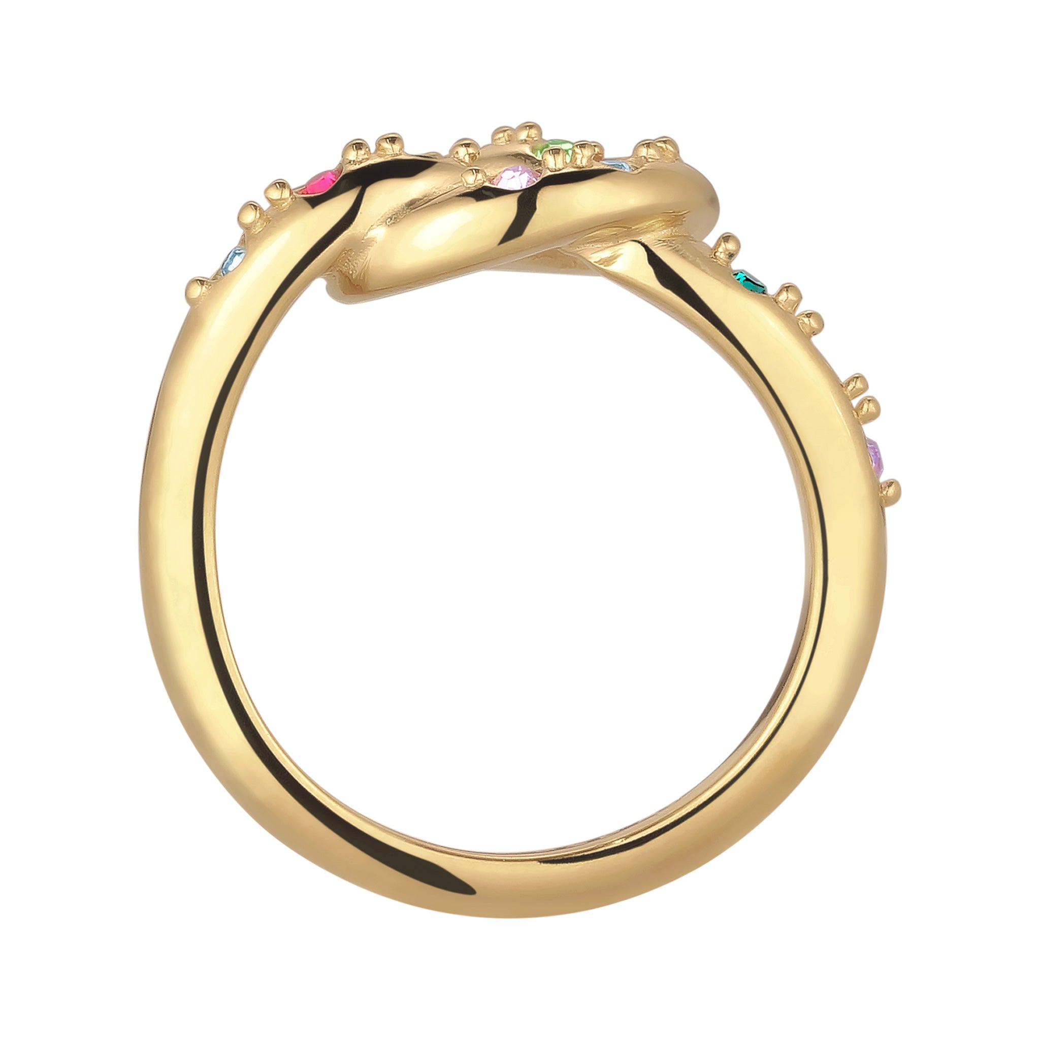 Gold Cincin Perhiasan Perak 925 Wanita Multicolor Swarovski® Crystals Gold Plated