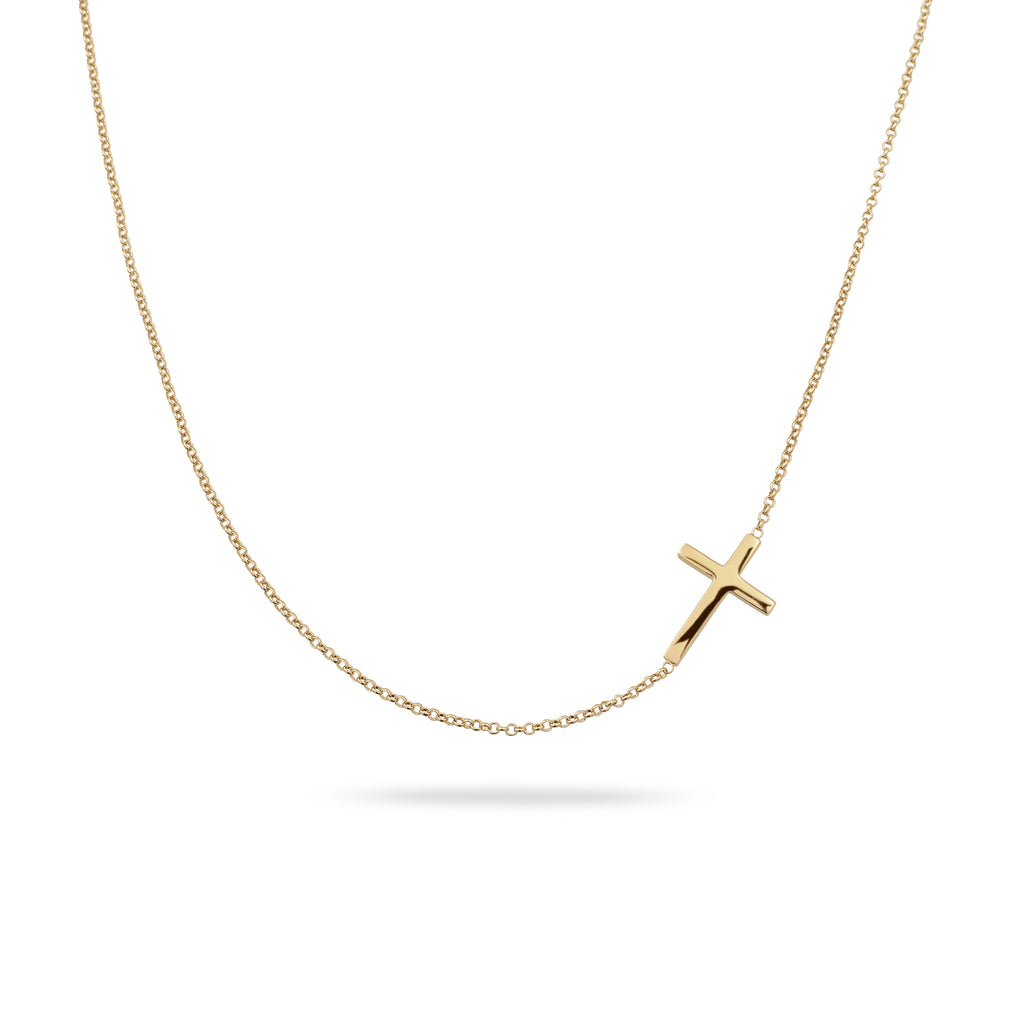 Gold Kalung Perhiasan Perak 925 Wanita Cross Pendant Gold Plated