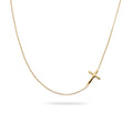 Gold Kalung Perhiasan Perak 925 Wanita Cross Pendant Gold Plated