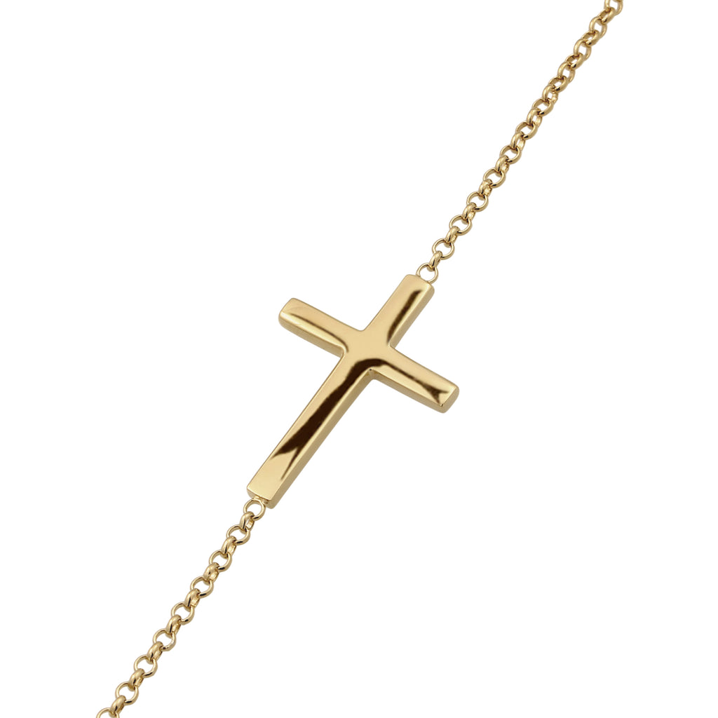 Gold Kalung Perhiasan Perak 925 Wanita Cross Pendant Gold Plated