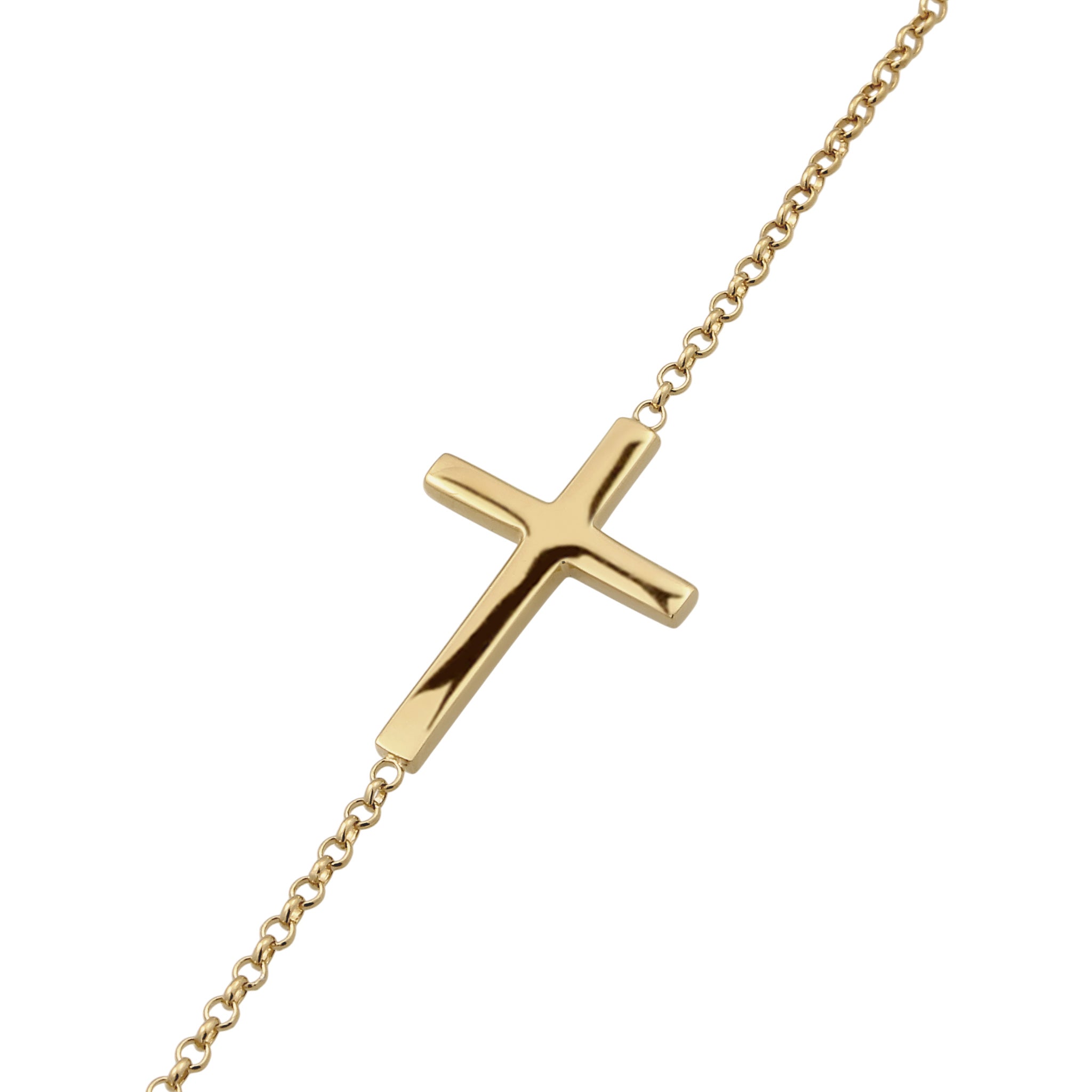 Gold Kalung Perhiasan Perak 925 Wanita Cross Pendant Gold Plated