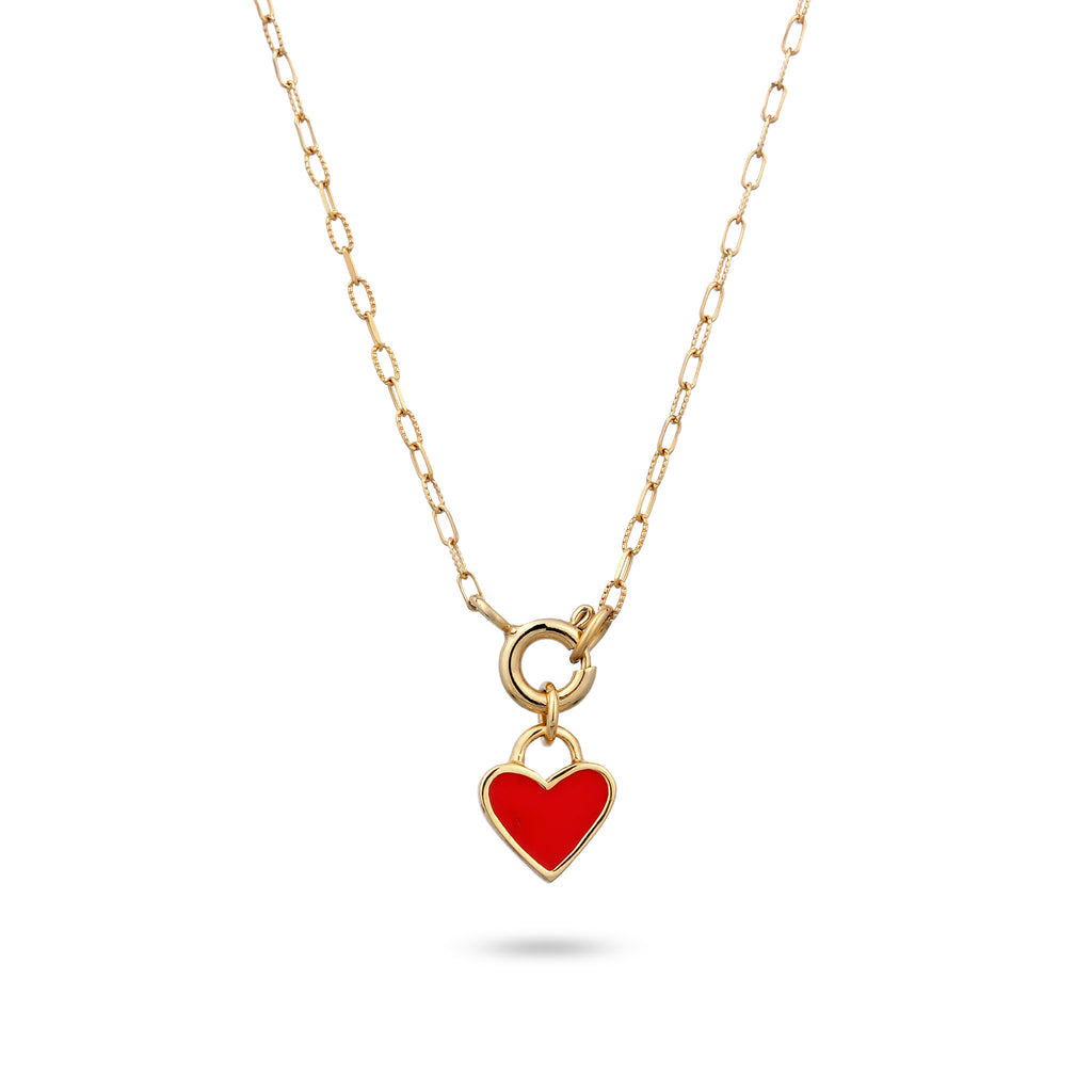 Gold Kalung Perhiasan Perak 925 Wanita Heart Pendant Gold Plated