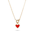 Gold Kalung Perhiasan Perak 925 Wanita Heart Pendant Gold Plated