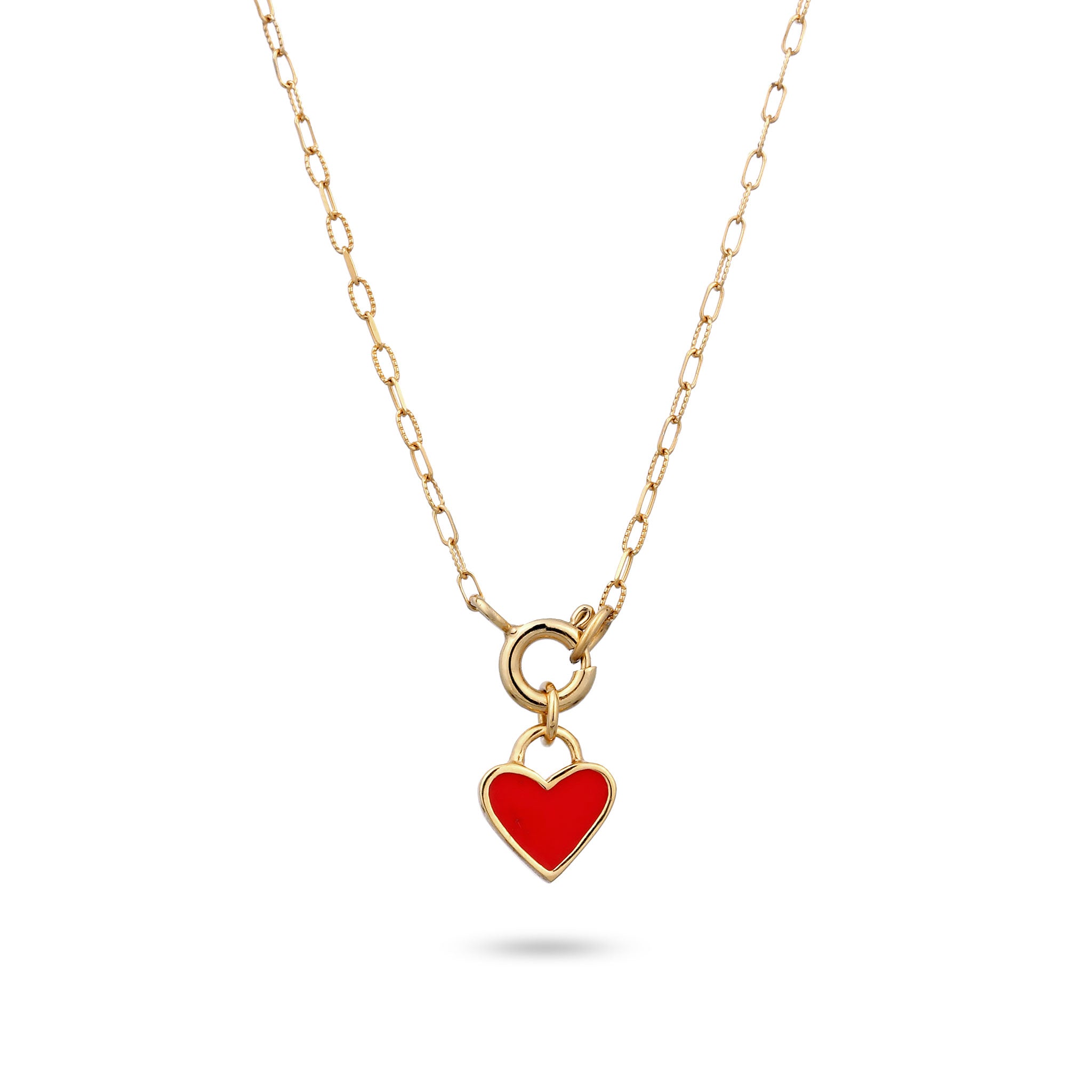 Gold Kalung Perhiasan Perak 925 Wanita Heart Pendant Gold Plated