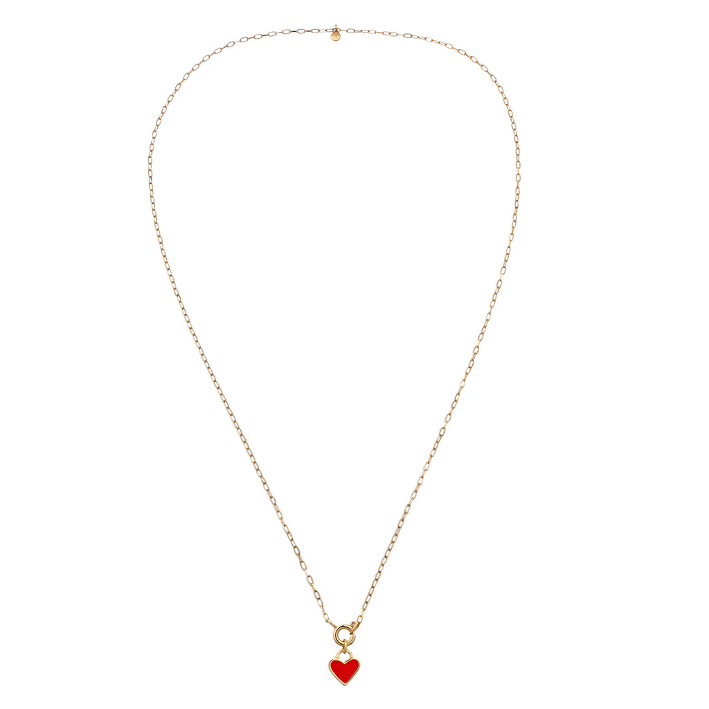 Gold Kalung Perhiasan Perak 925 Wanita Heart Pendant Gold Plated