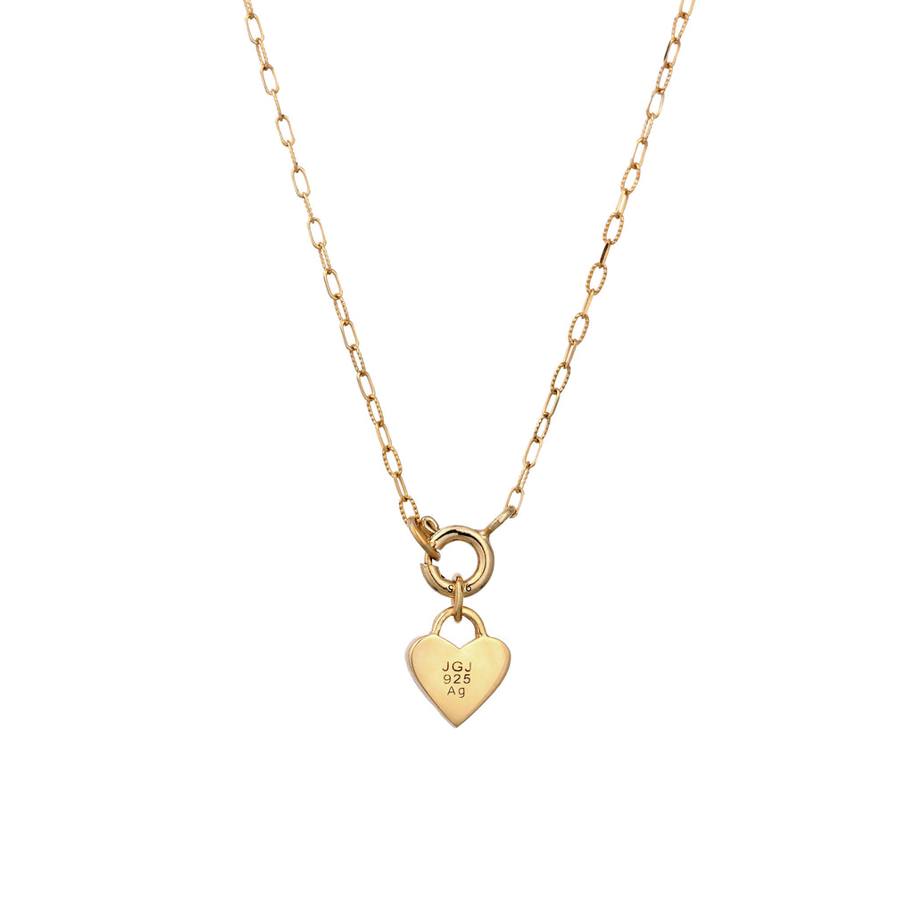 Gold Kalung Perhiasan Perak 925 Wanita Heart Pendant Gold Plated