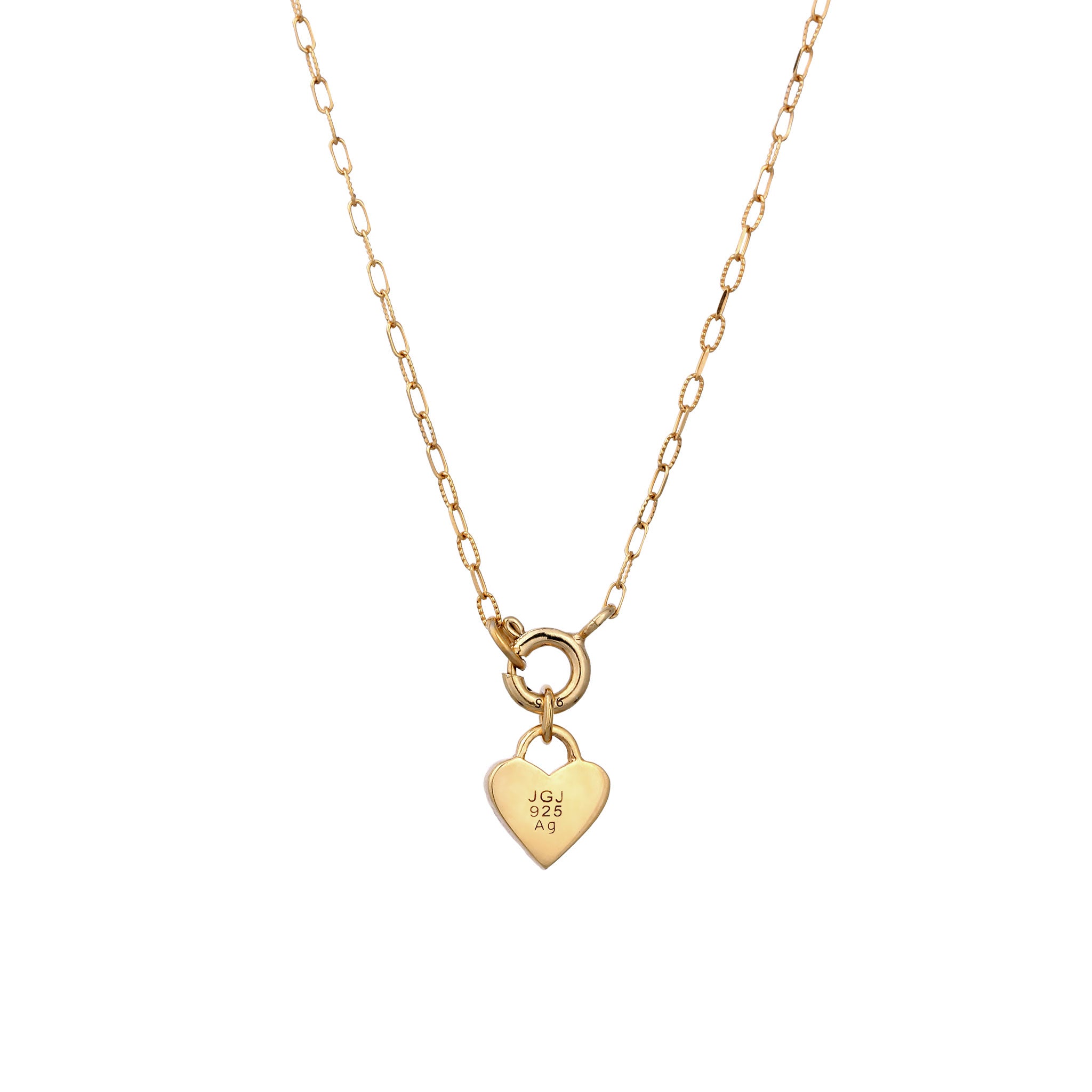 Gold Kalung Perhiasan Perak 925 Wanita Heart Pendant Gold Plated