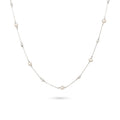 Pearl Station Necklace 925 Silver Freshwater Pearl