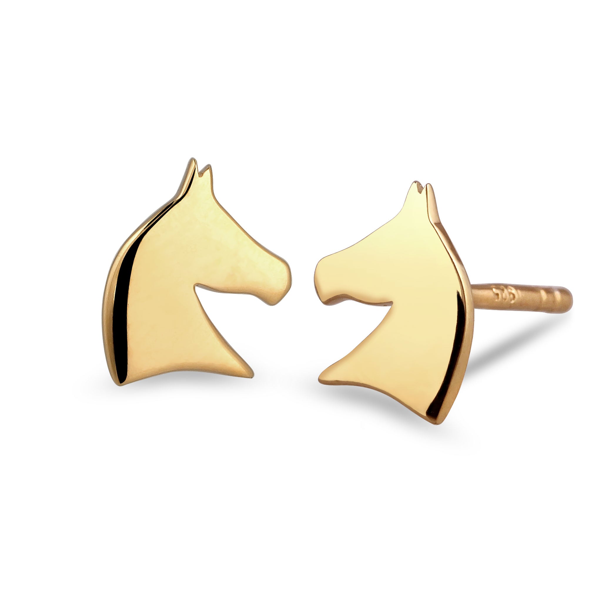 Gold Anting Perhiasan Perak 925 Wanita Stud Horse Gold Plated