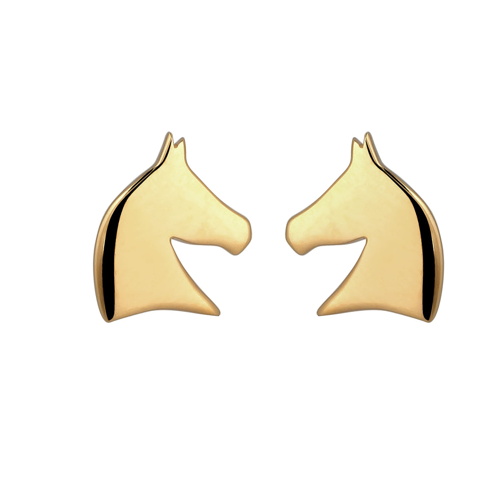 Gold Anting Perhiasan Perak 925 Wanita Stud Horse Gold Plated