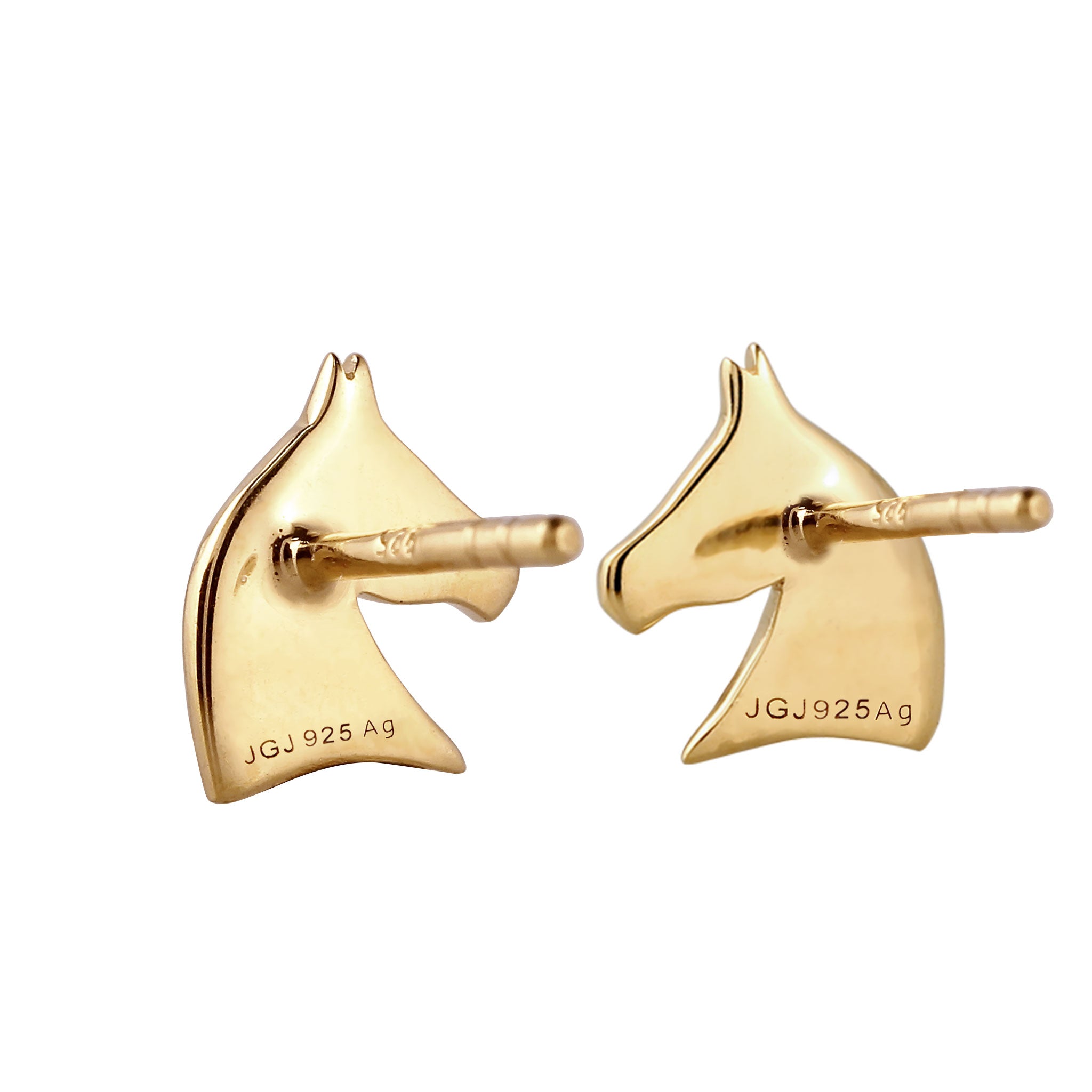 Gold Anting Perhiasan Perak 925 Wanita Stud Horse Gold Plated