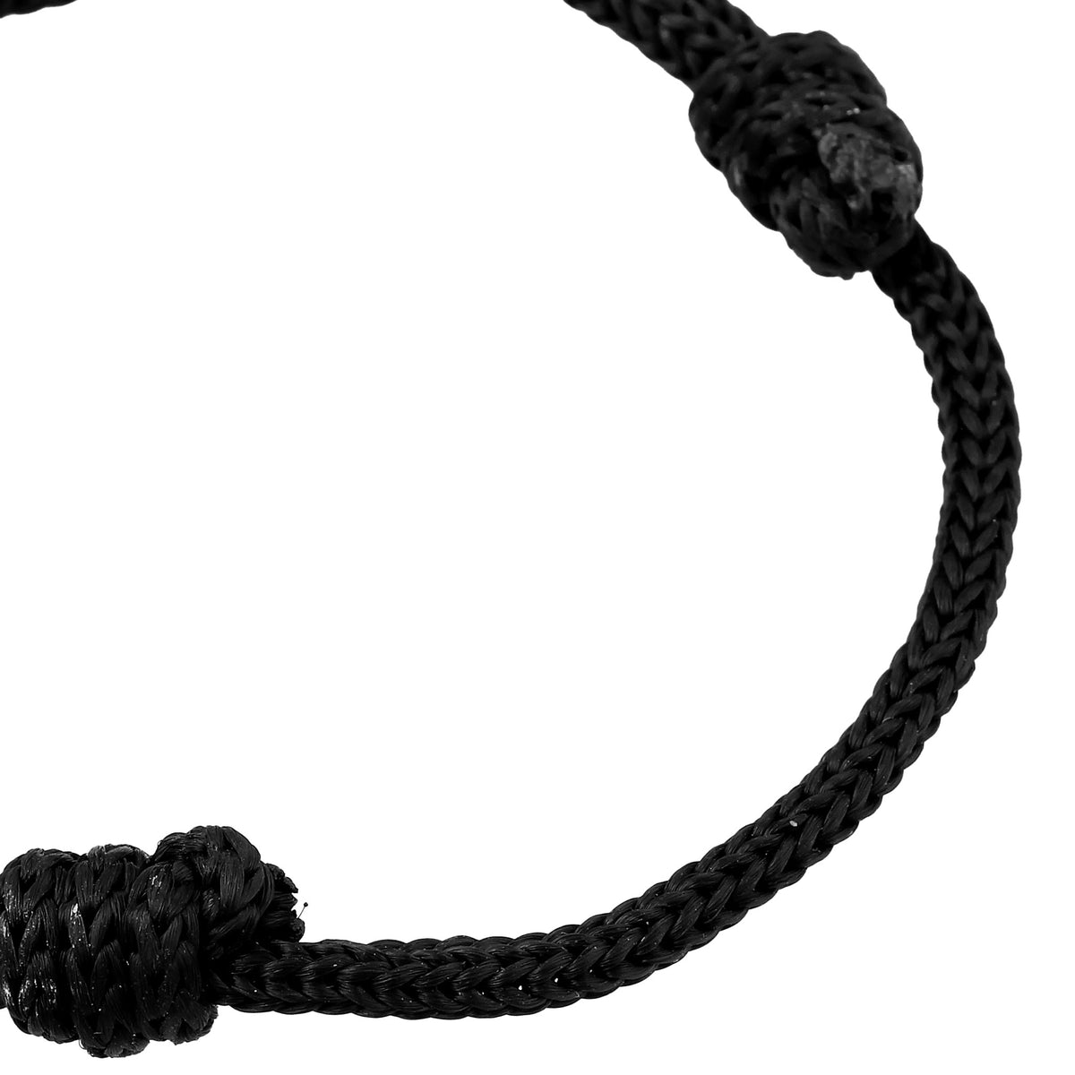 Stirrup Cord Bracelet 925 Silver Black