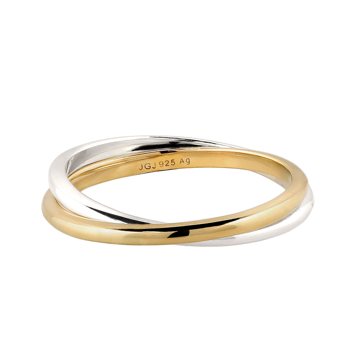 Bicolor Cincin Ring Perak 925 Bicolor Wanita Outfit Korea Minimalis