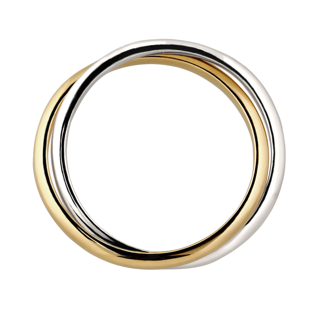 Bicolor Cincin Ring Perak 925 Bicolor Wanita Outfit Korea Minimalis