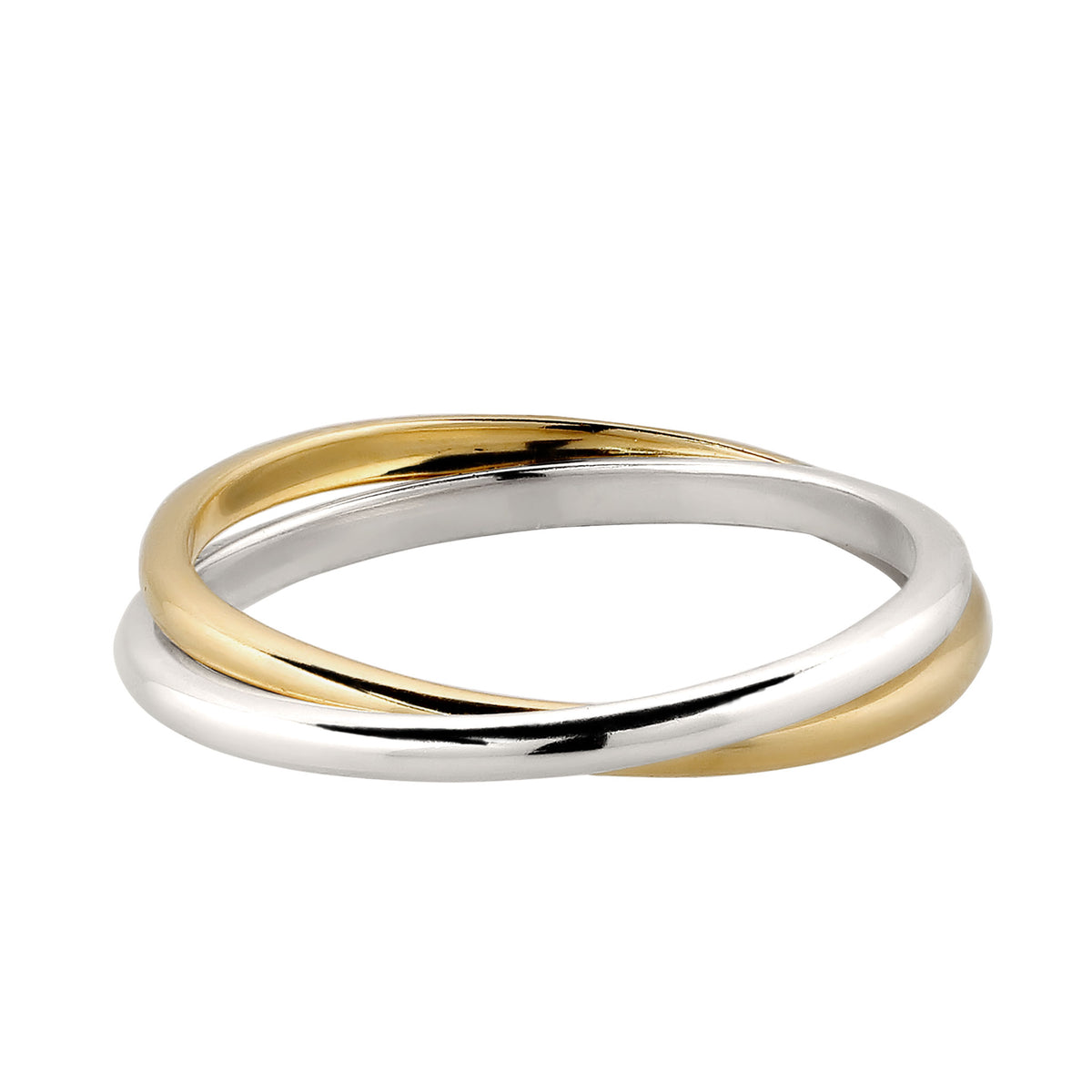 Bicolor Cincin Ring Perak 925 Bicolor Wanita Outfit Korea Minimalis