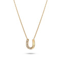 Gold Kalung Perhiasan Perak 925 Wanita Horseshoe Pendek Swarovski Crystals Gold-plated