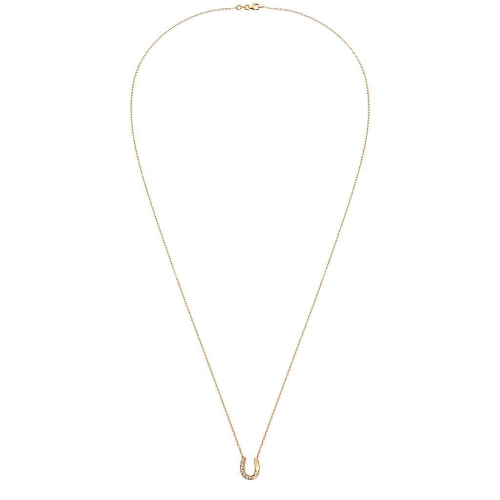 Gold Kalung Perhiasan Perak 925 Wanita Horseshoe Pendek Swarovski Crystals Gold-plated