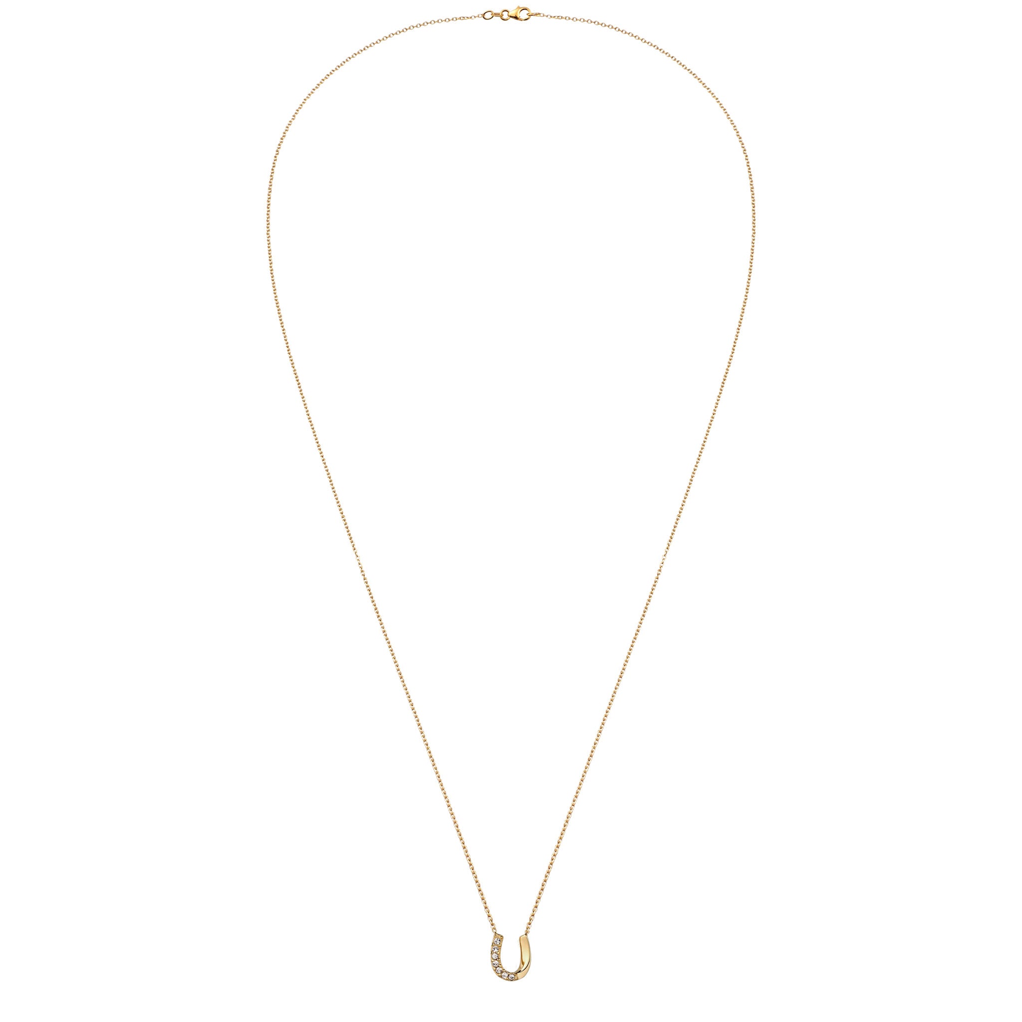 Gold Kalung Perhiasan Perak 925 Wanita Horseshoe Pendek Swarovski Crystals Gold-plated