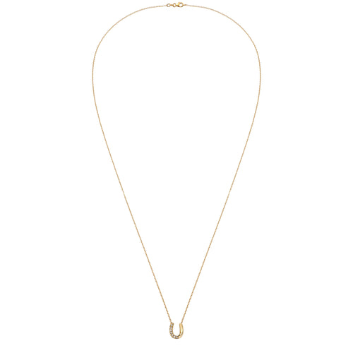 Gold Kalung Perhiasan Perak 925 Wanita Horseshoe Pendek Swarovski Crystals Gold-plated