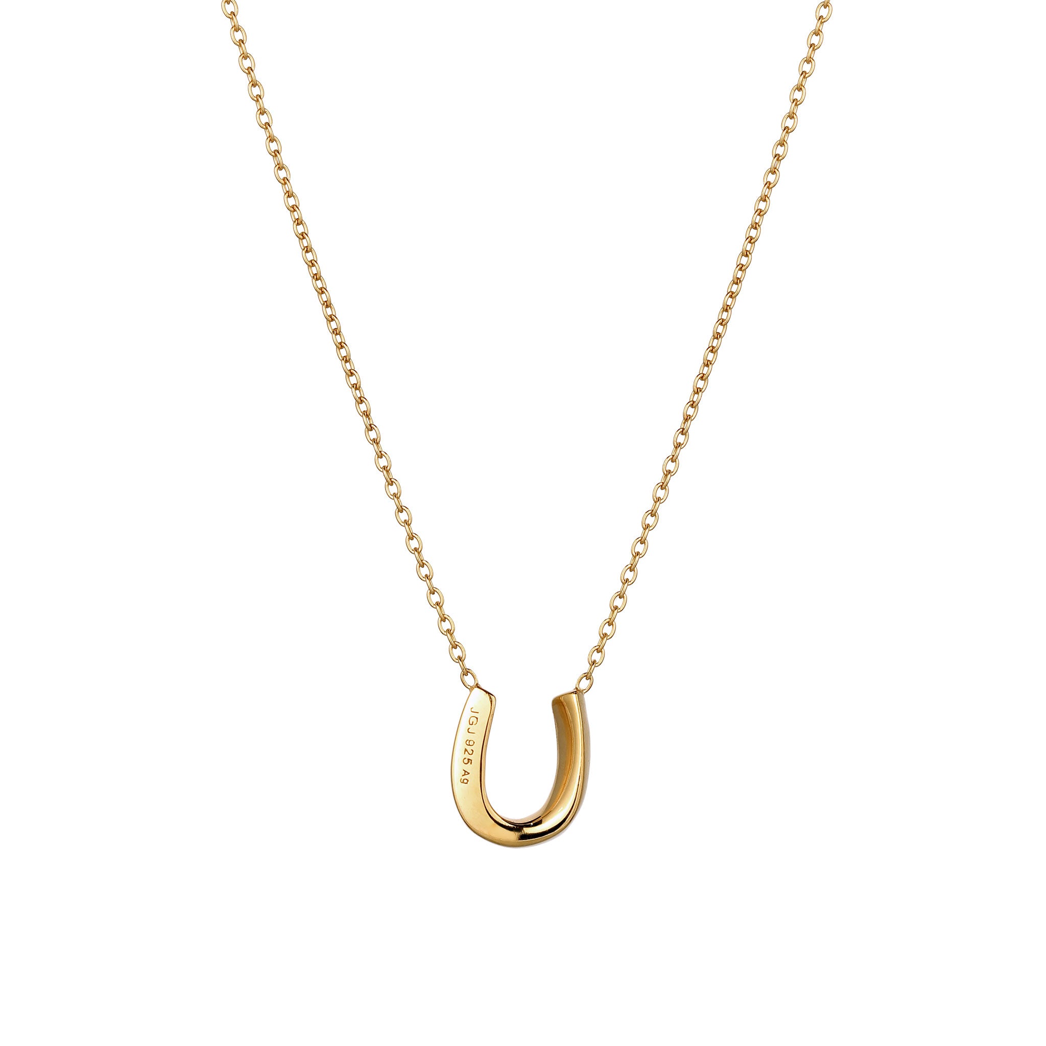Gold Kalung Perhiasan Perak 925 Wanita Horseshoe Pendek Swarovski Crystals Gold-plated