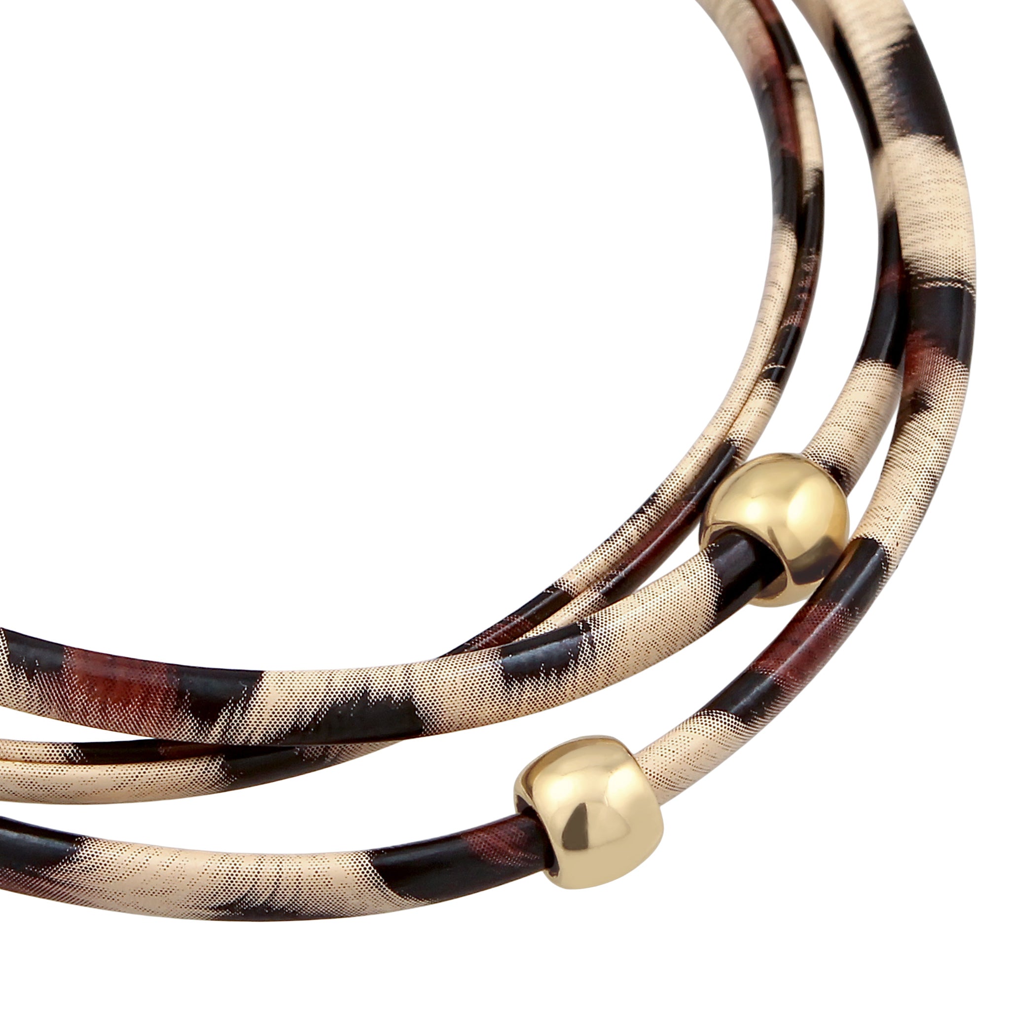 Gold Gelang Perhiasan Perak 925 Wanita Synthetic Leather Leopard Gold Plated