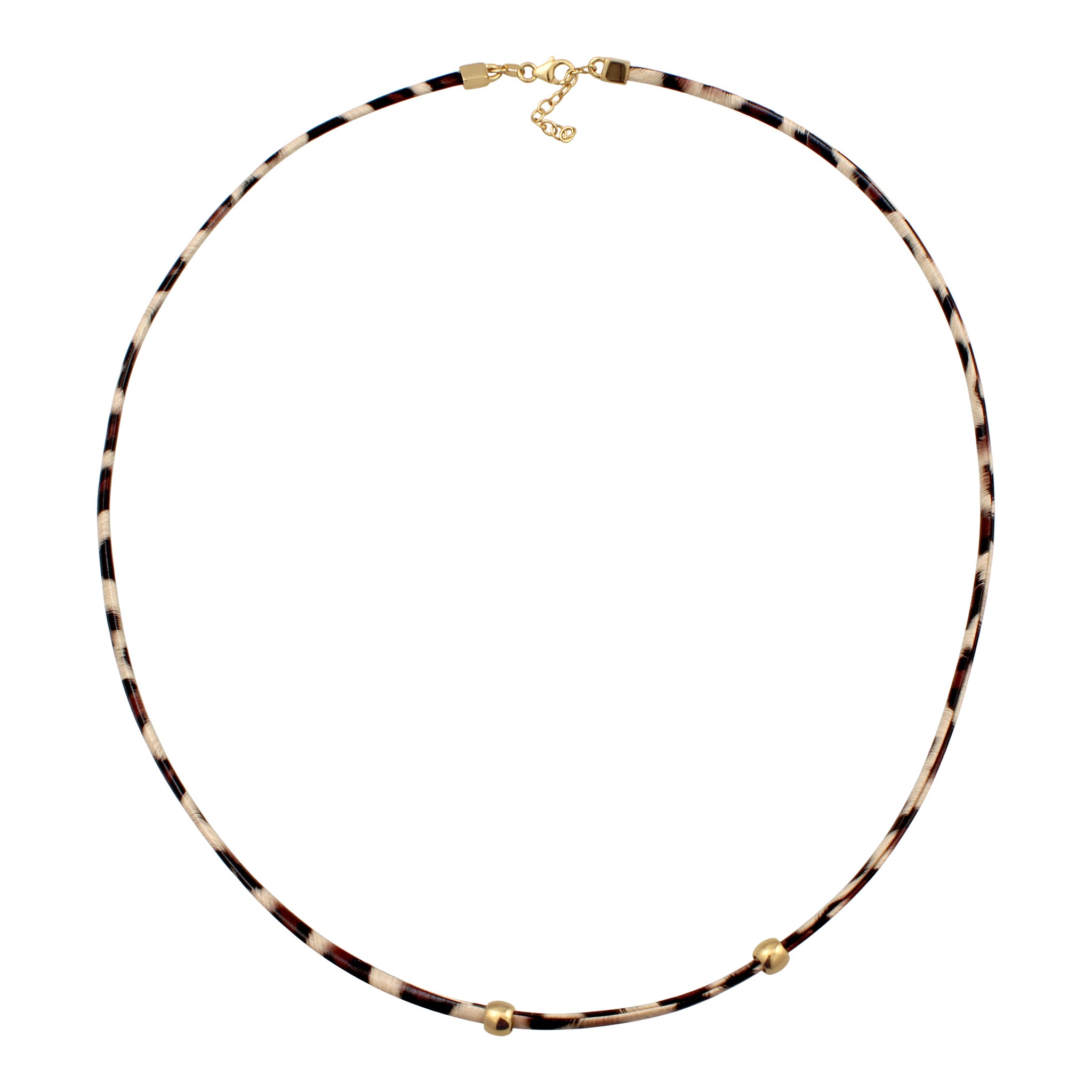 Gold Gelang Perhiasan Perak 925 Wanita Synthetic Leather Leopard Gold Plated
