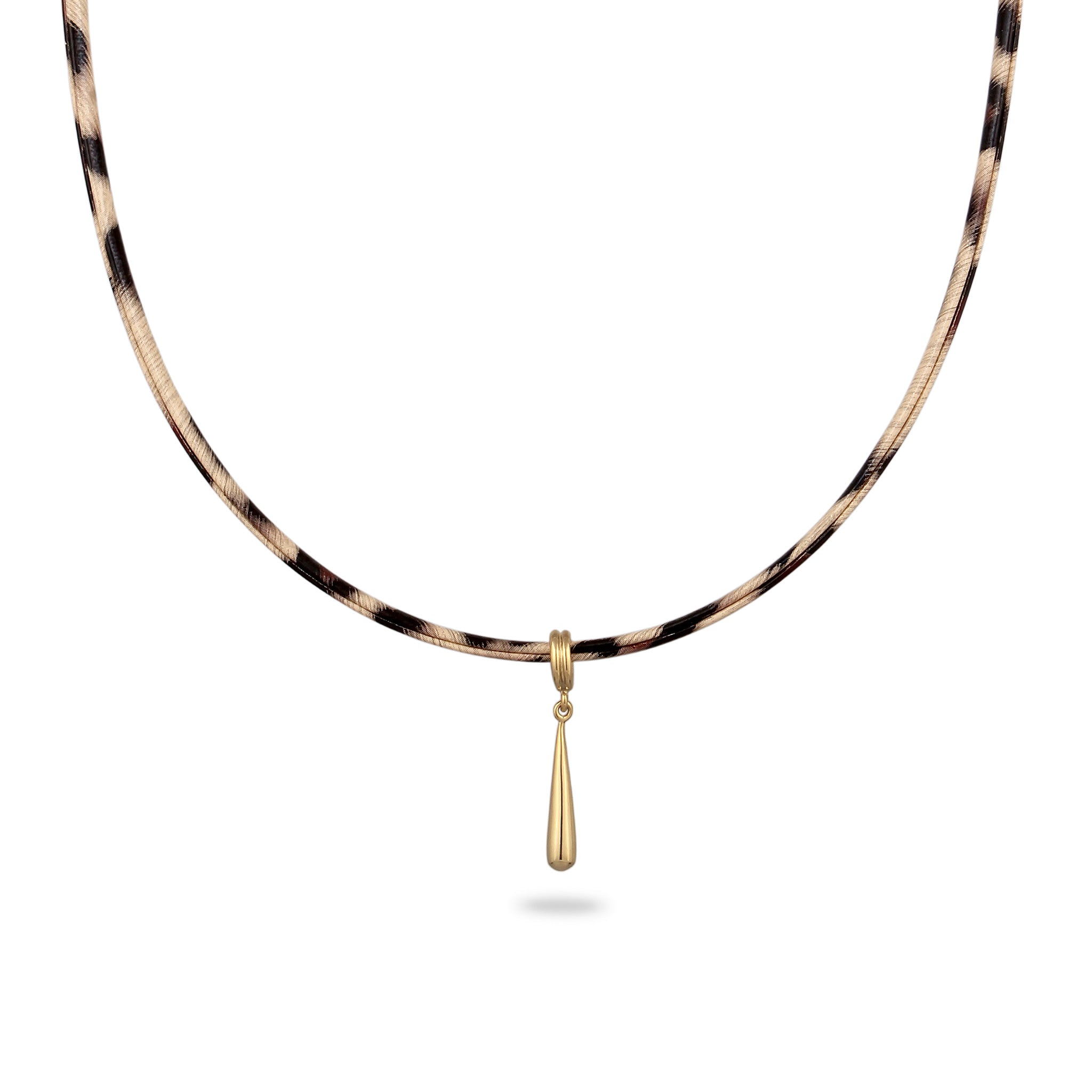 Gold Kalung Perhiasan Perak 925 Wanita Choker Synthetic Leather Gold Plated