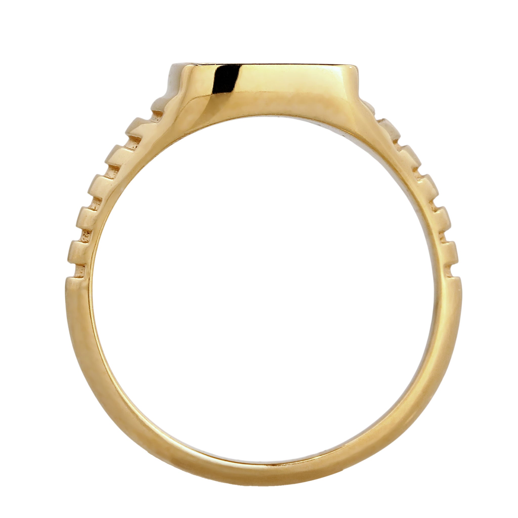 Gold Cincin Perhiasan Perak 925 Wanita Signet Enamel Gold Plated