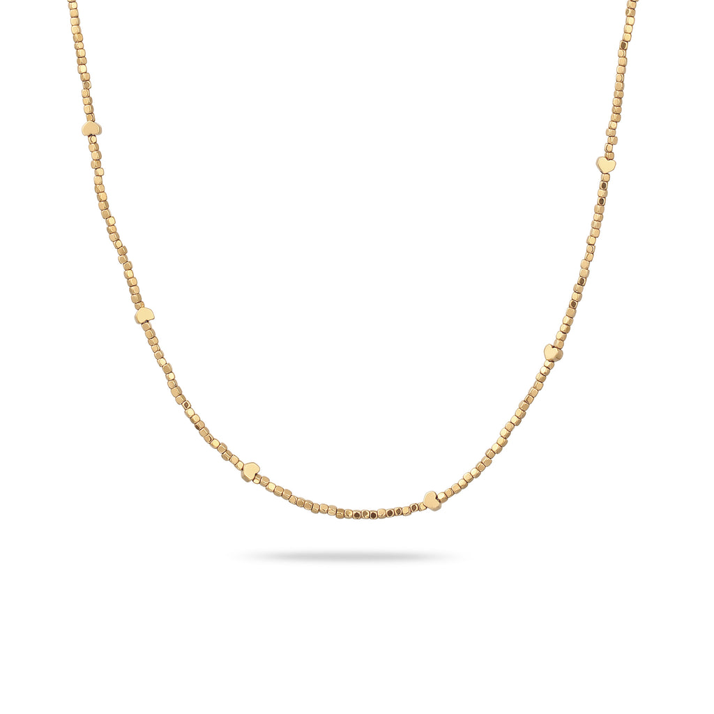 Gold Kalung Perhiasan Perak 925 Wanita Heart Hematite Gold Plated