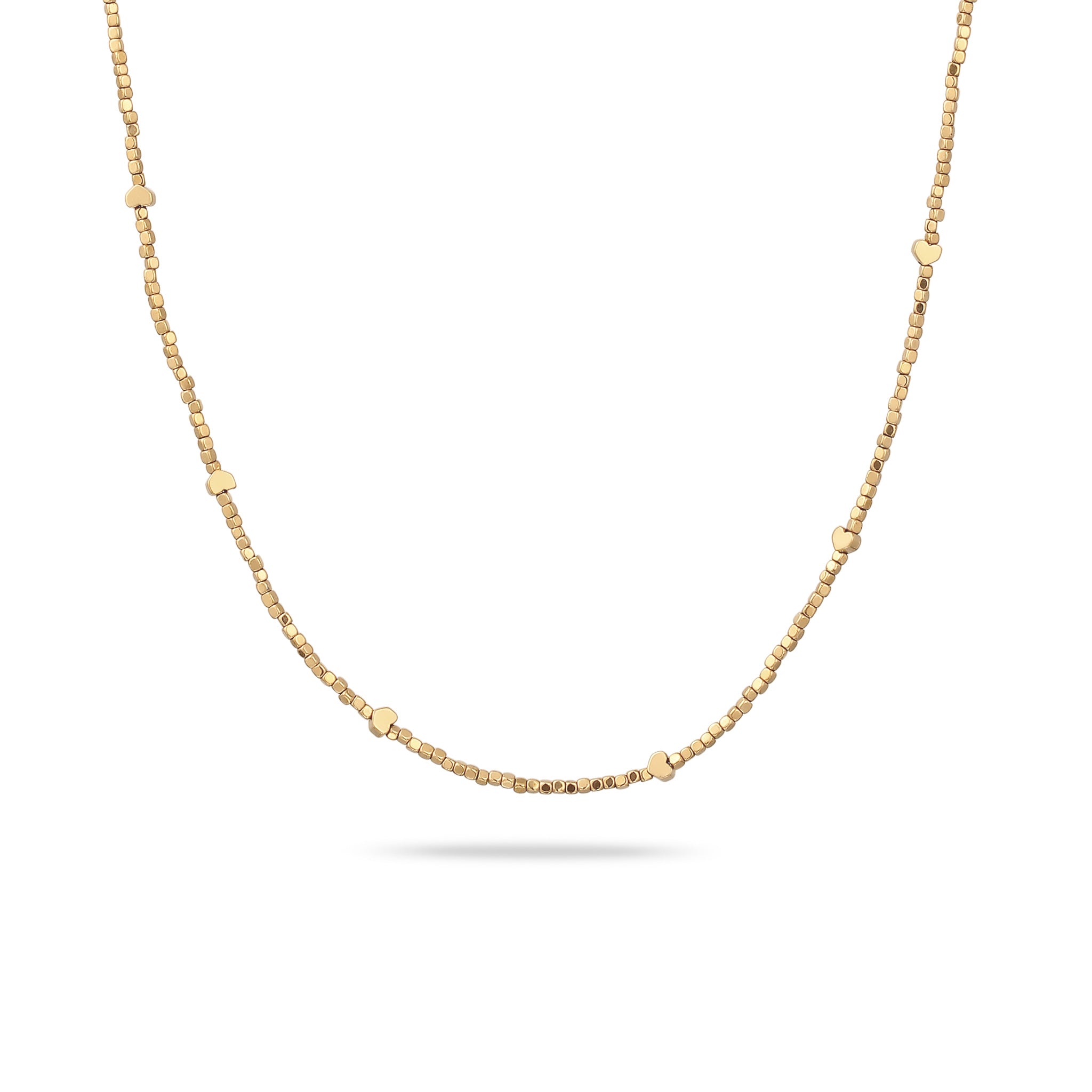 Gold Kalung Perhiasan Perak 925 Wanita Heart Hematite Gold Plated