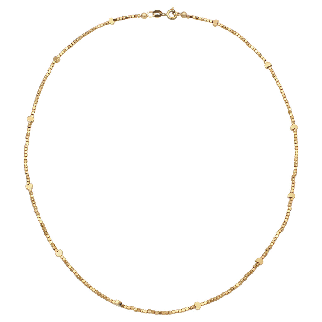 Gold Kalung Perhiasan Perak 925 Wanita Heart Hematite Gold Plated