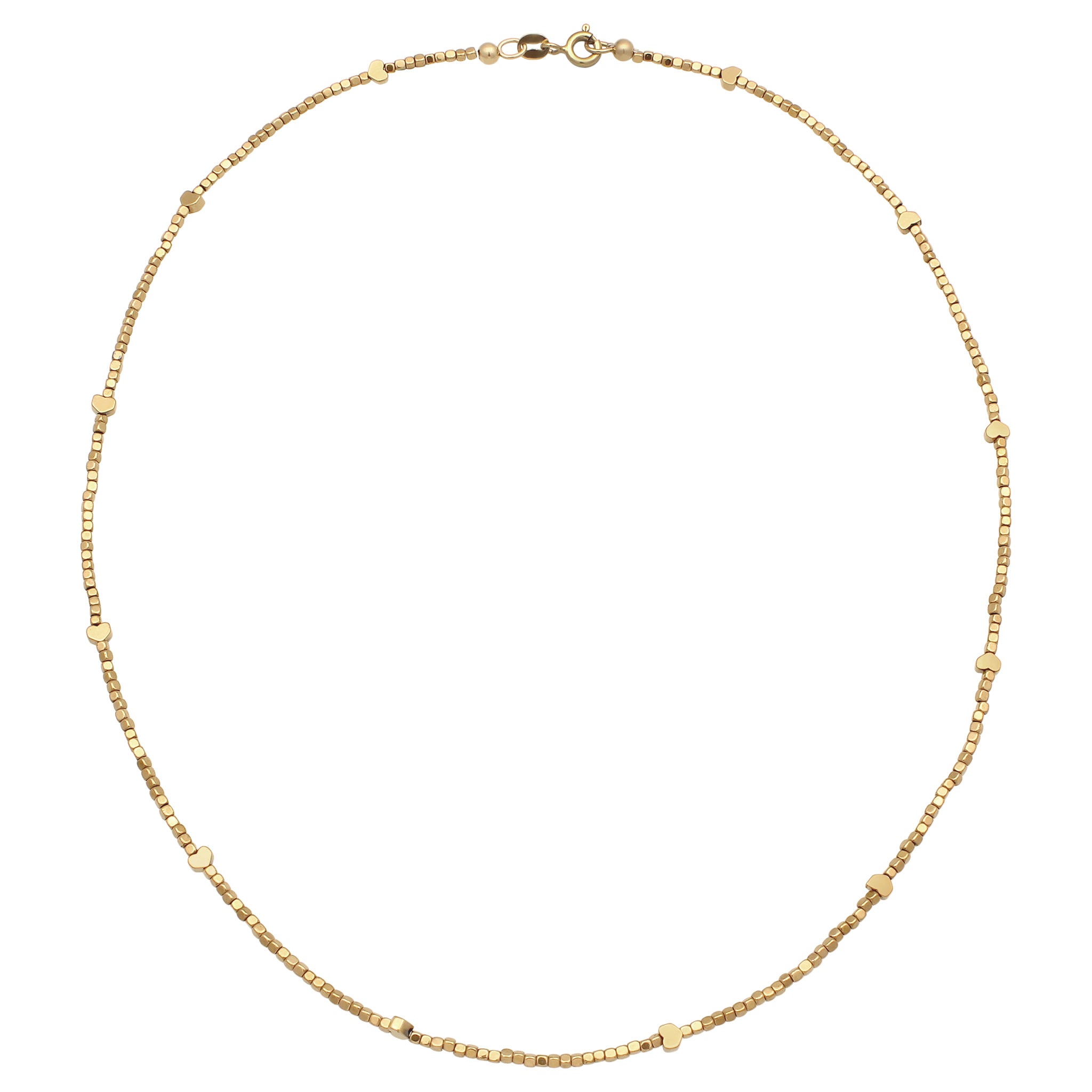 Gold Kalung Perhiasan Perak 925 Wanita Heart Hematite Gold Plated
