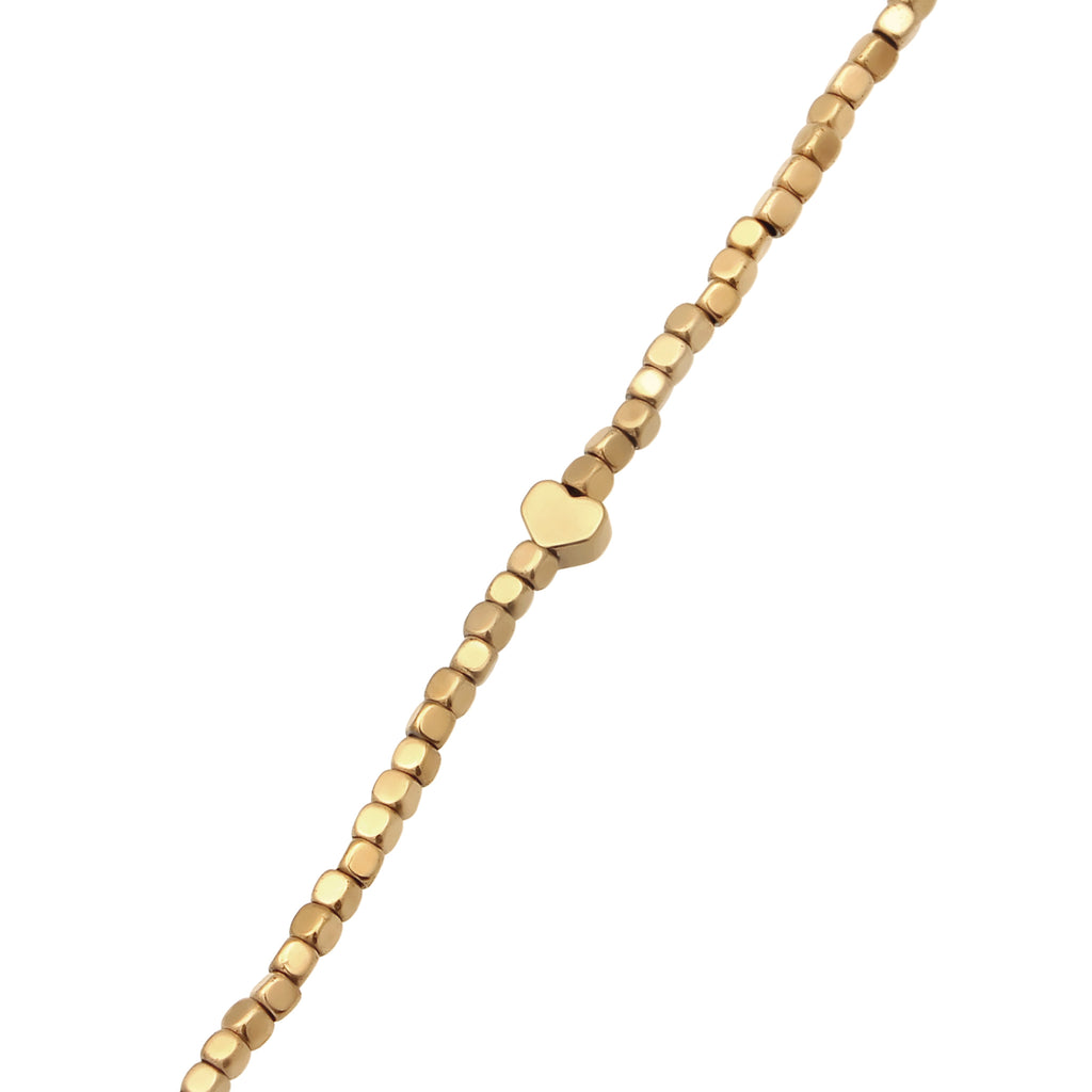 Gold Kalung Perhiasan Perak 925 Wanita Heart Hematite Gold Plated