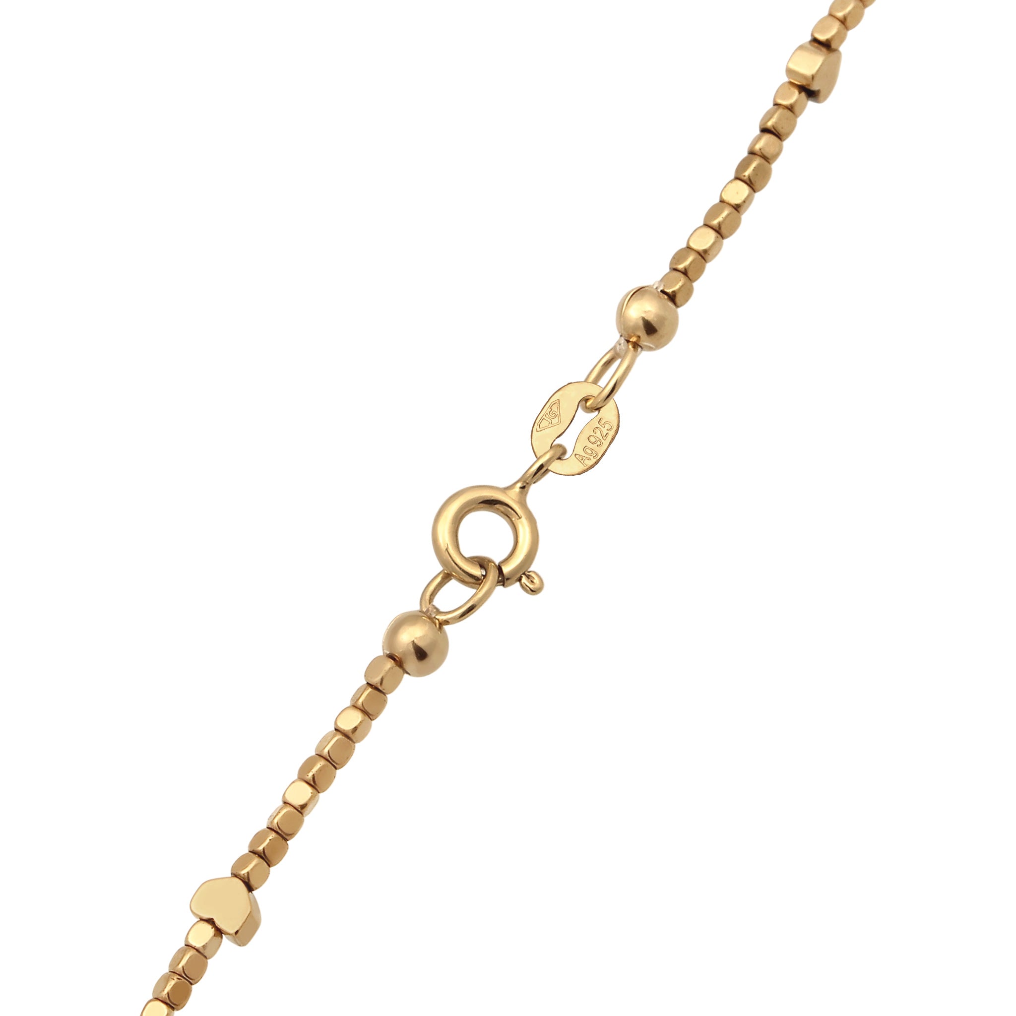 Gold Kalung Perhiasan Perak 925 Wanita Heart Hematite Gold Plated