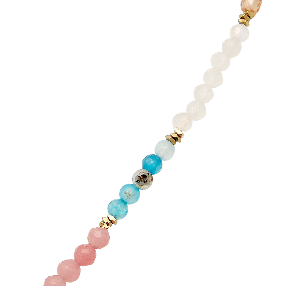 Necklace Bead Zircon Agate Gemstone Colorful 925 Sterling Silver Gold Plated