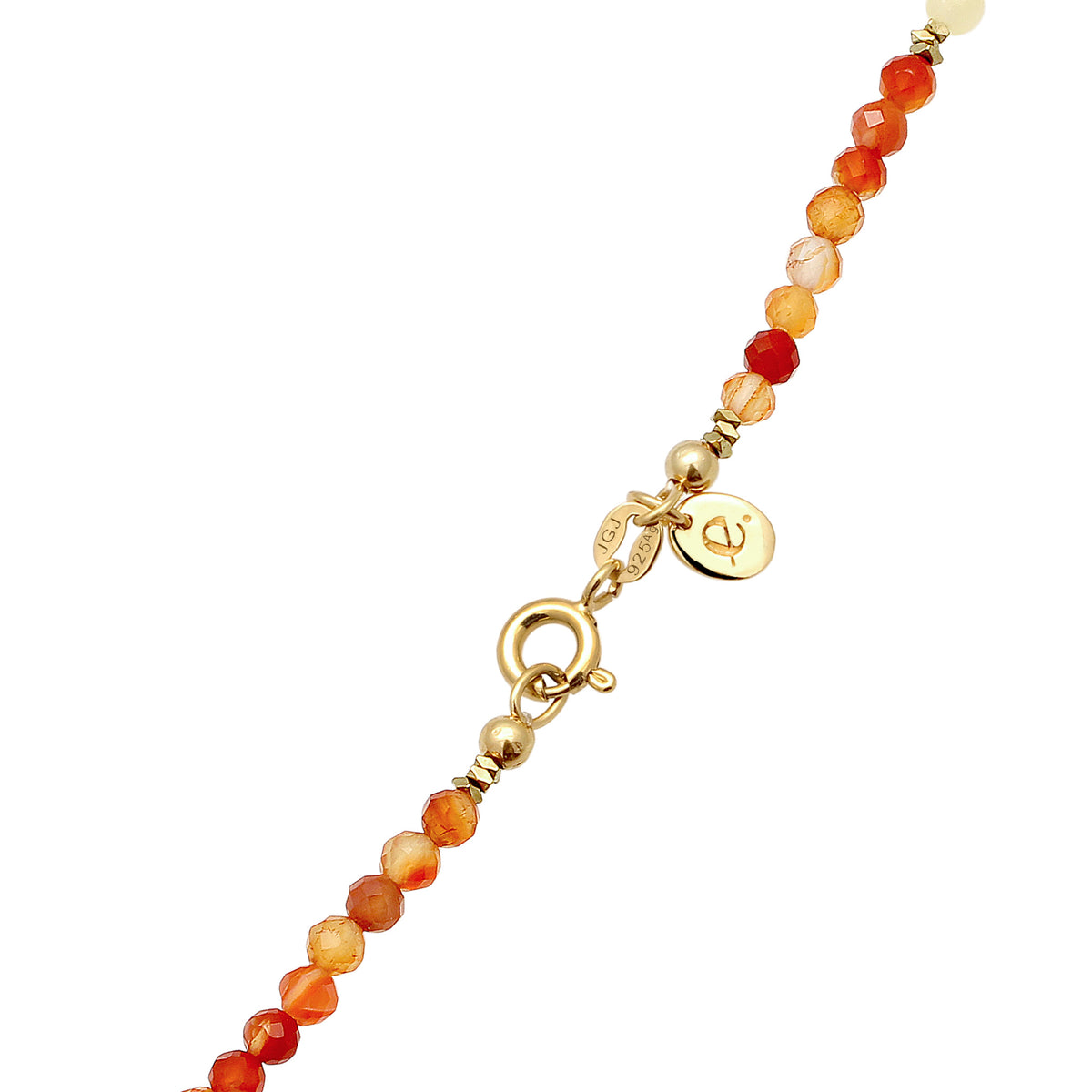 Necklace Bead Zircon Agate Gemstone Colorful 925 Sterling Silver Gold Plated