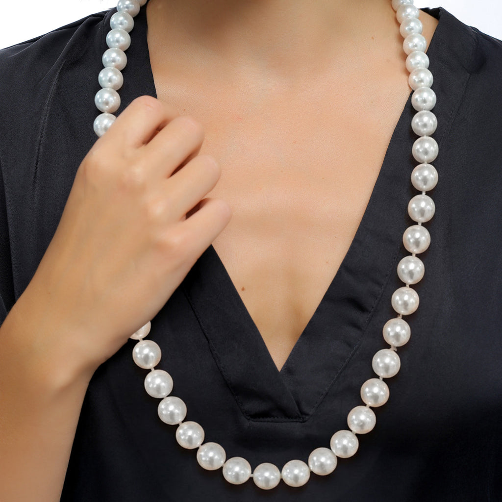 White Kalung Perhiasan Wanita Long Shell Pearl