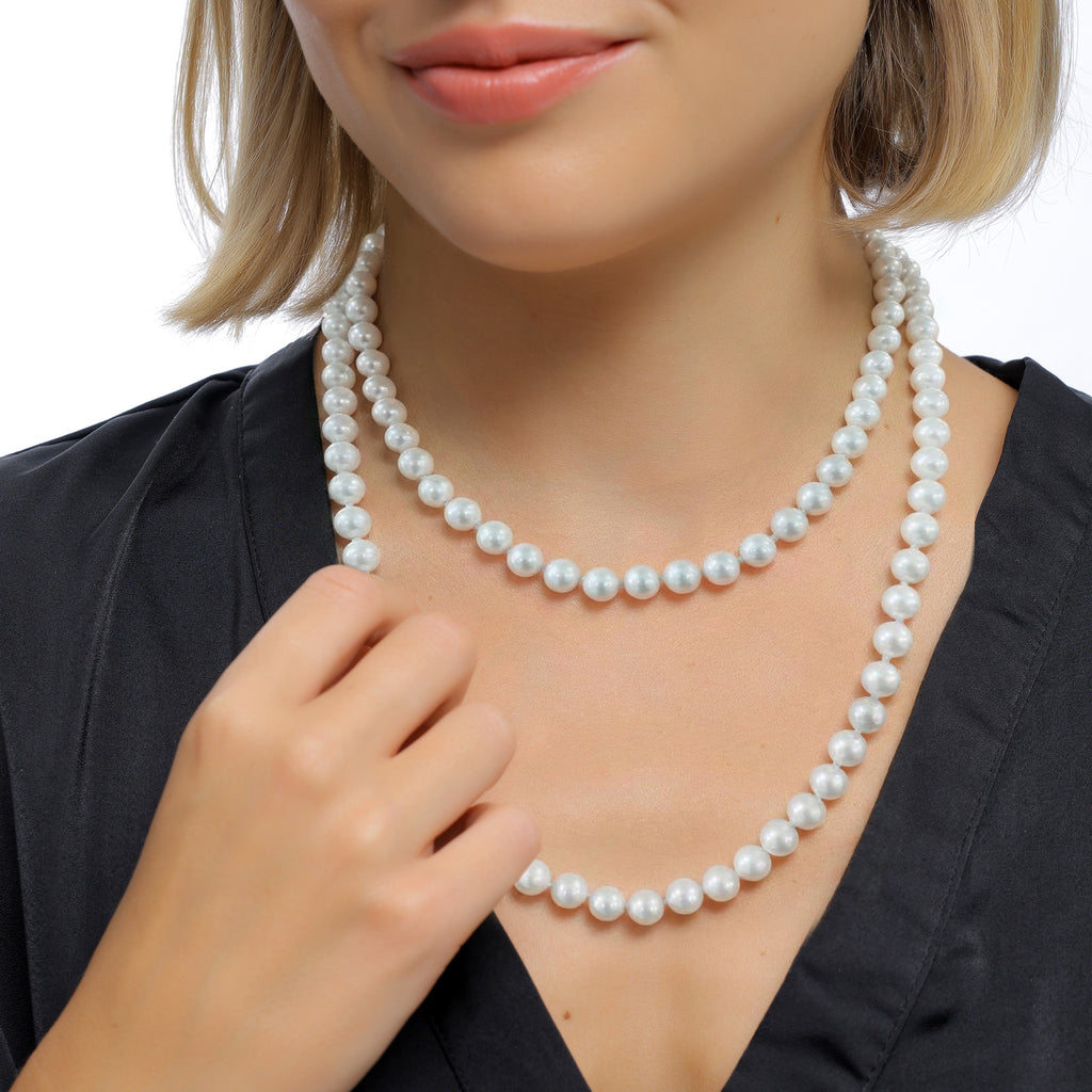 White Kalung Perhiasan Wanita Long Shell Pearl
