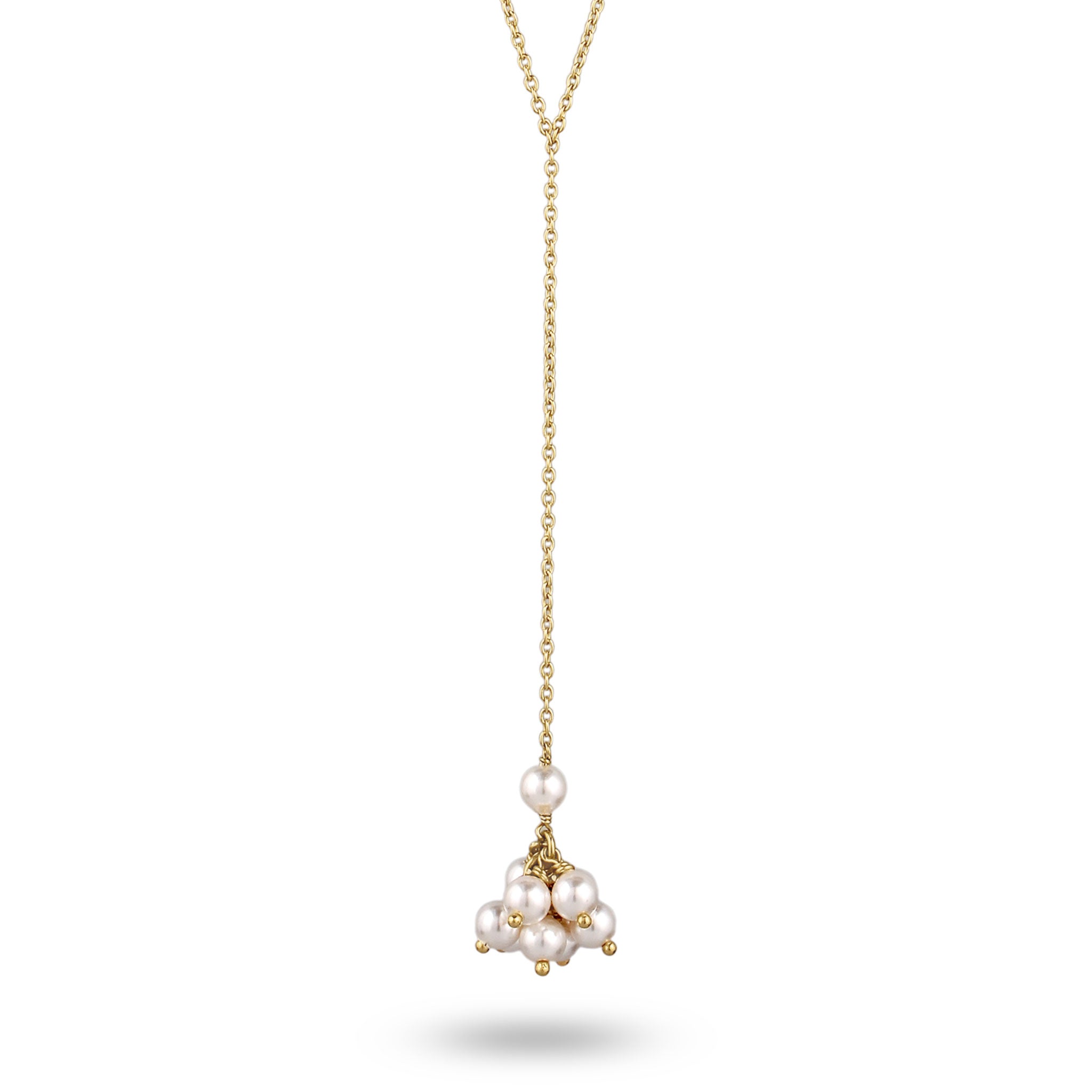 Gold Kalung Perhiasan Perak 925 Wanita Y Gold Plated Embellished with Pearl by Swarovski®