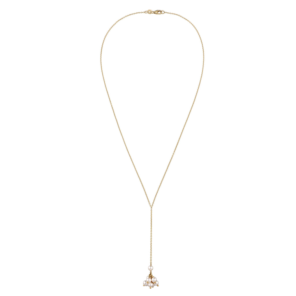 Gold Kalung Perhiasan Perak 925 Wanita Y Gold Plated Embellished with Pearl by Swarovski®