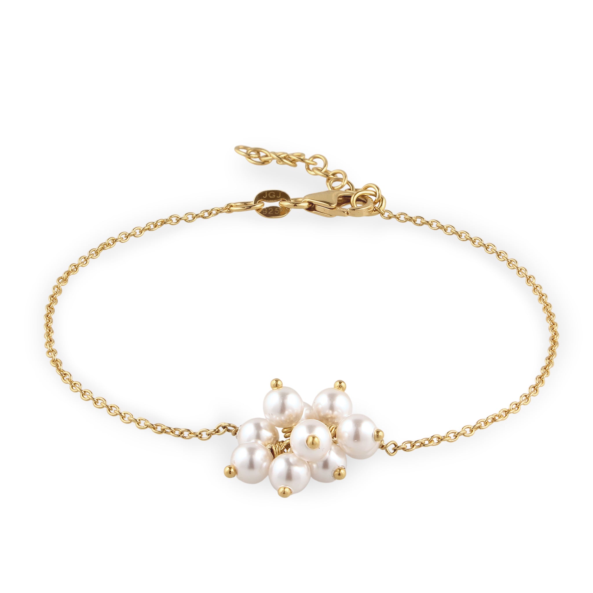 Gold Gelang Perhiasan Perak 925 Wanita Gold Plated Embellished with Pearl by Swarovski®