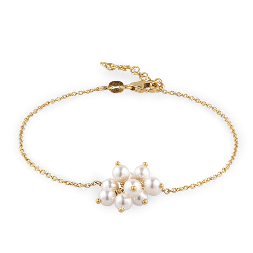 Gold Gelang Perhiasan Perak 925 Wanita Gold Plated Embellished with Pearl by Swarovski®