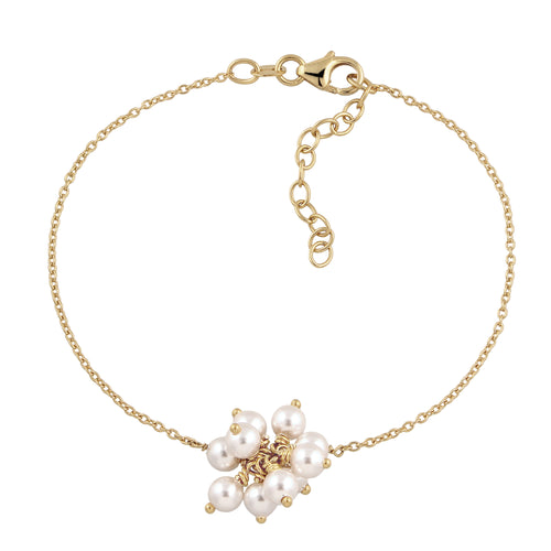 Gold Gelang Perhiasan Perak 925 Wanita Gold Plated Embellished with Pearl by Swarovski®