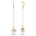 Gold Anting Perhiasan Perak 925 Wanita Long Drop Gold Plated Embellished with Pearl by Swarovski®