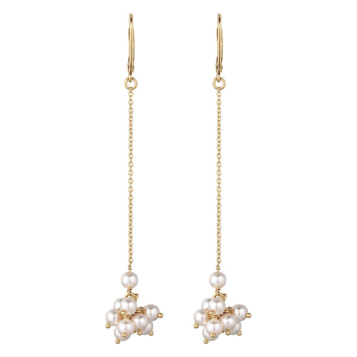 Gold Anting Gantung Earrings Perak 925 Lapis Emas Wanita Mutiara Swarovski®