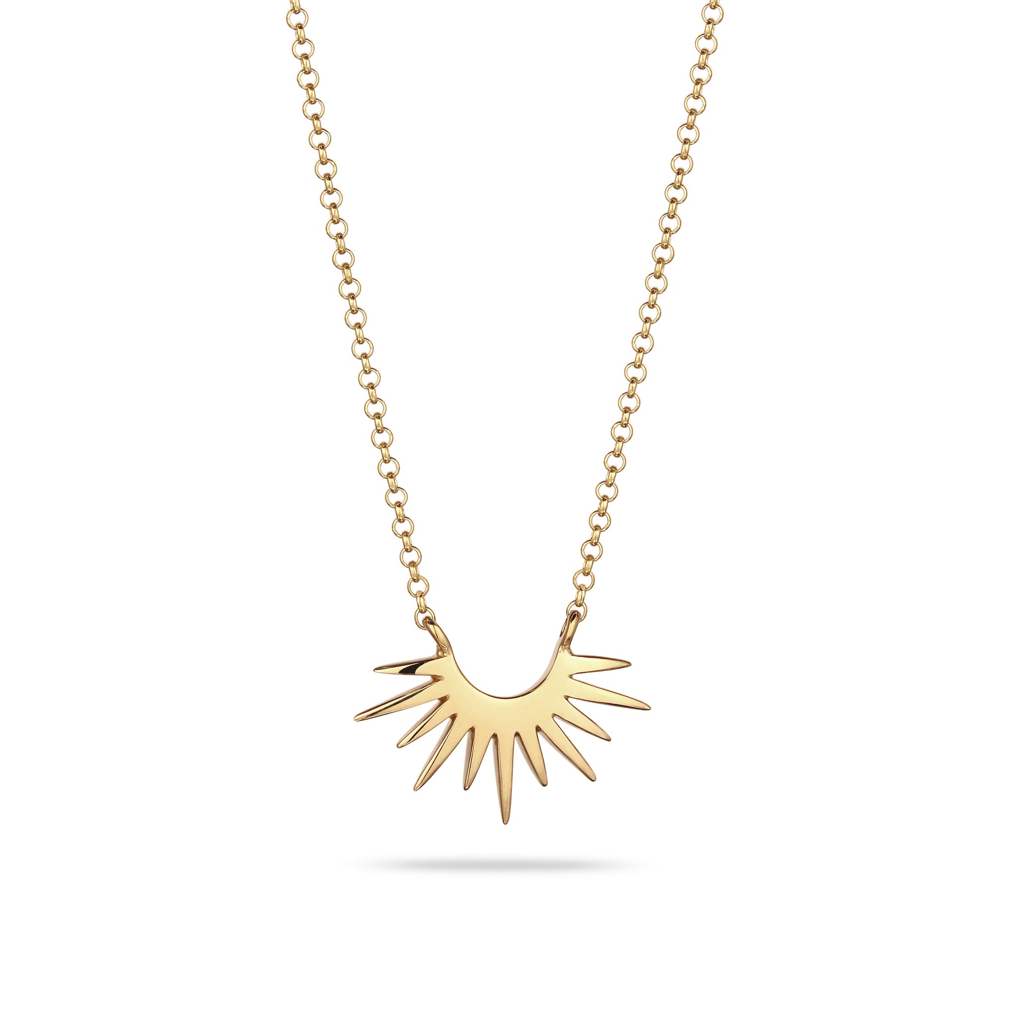 Gold Kalung Perhiasan Perak 925 Wanita Sun Pendant Gold Plated